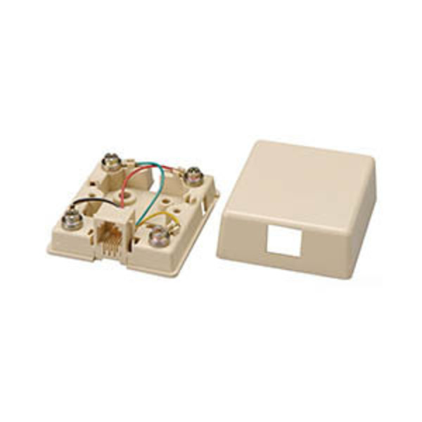 Allen Tel Modular Surface Jack, 8-Conductor, Ivory AT468-8